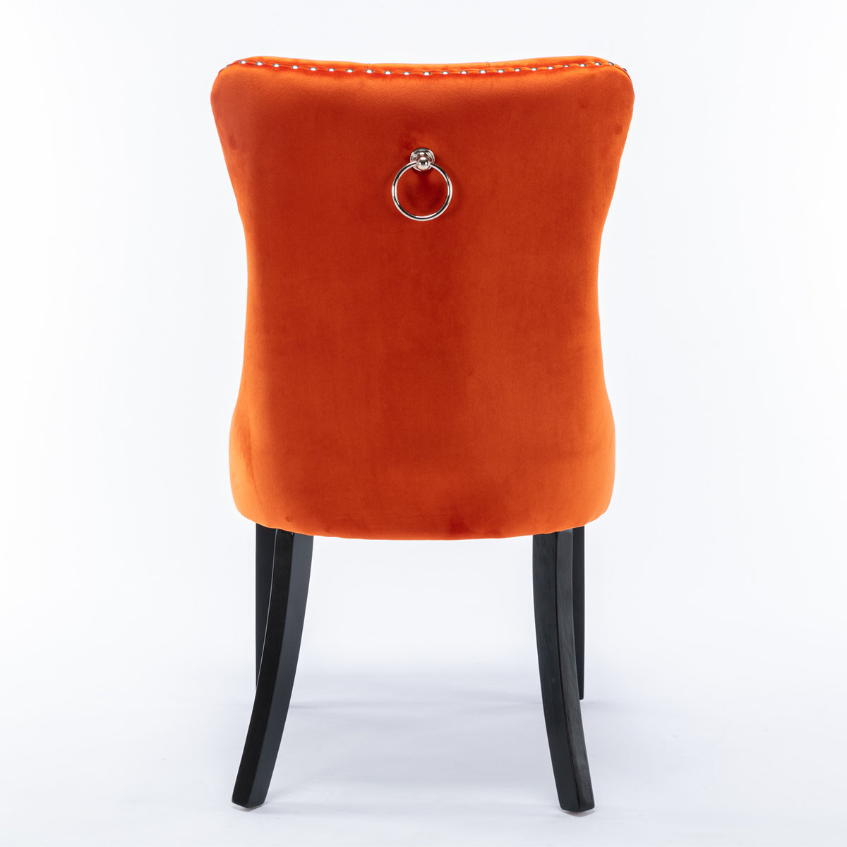 Nikki Tufted Linen Dining Chair Set (2 pcs) – Orange