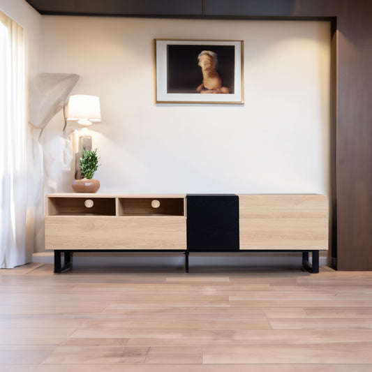 Modern 80" TV Stand with Storage Console