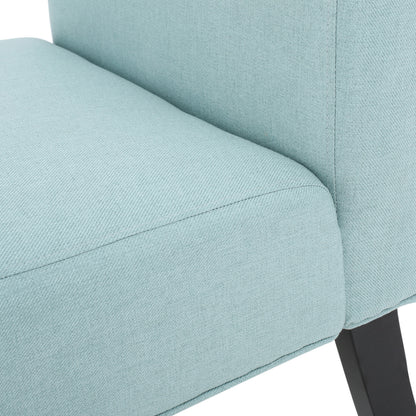 Modern Accent Chair Gray Fabric White
