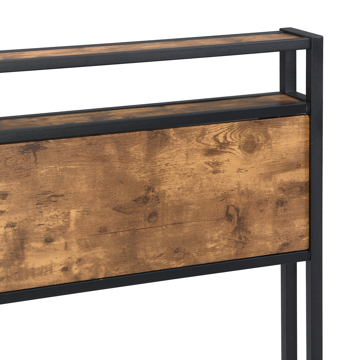 Metal Platform Bed with USB Liner Beige