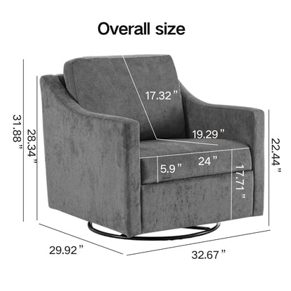Large Swivel Accent Chair Gray