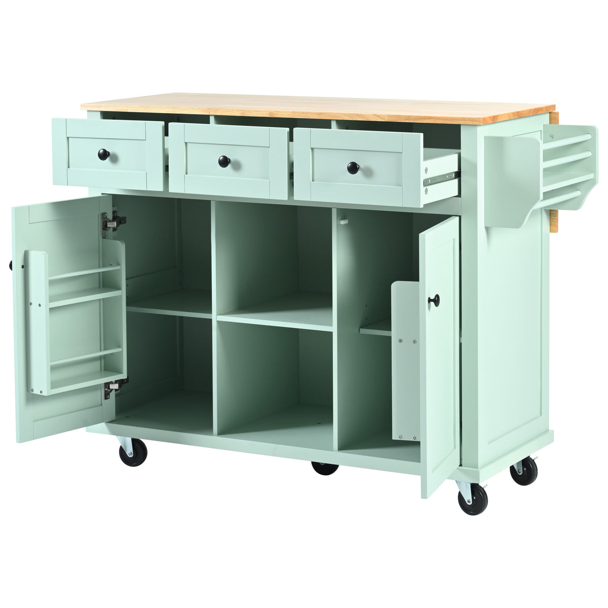 Kitchen Island Cart Mint Green
