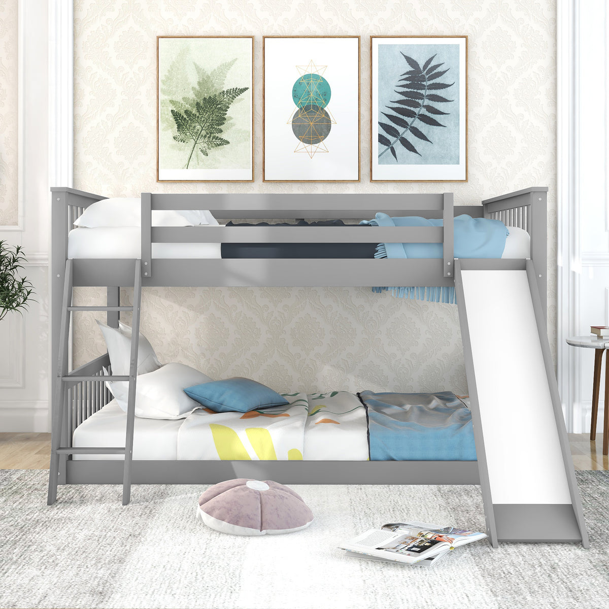 Full Bunk Bed Gray