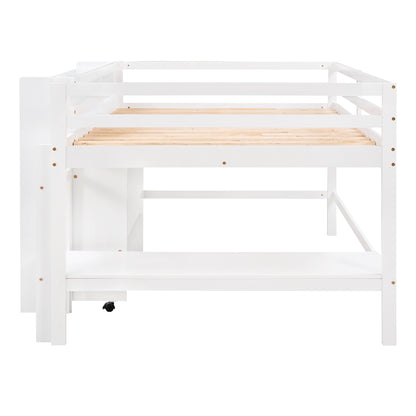 Low Loft Bed White