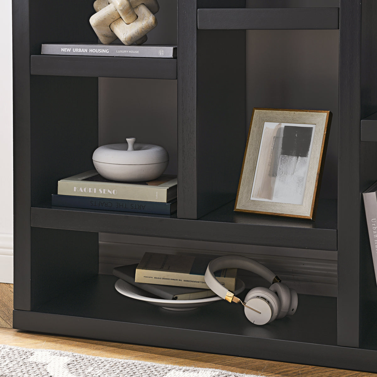 Open Wooden Storage Cabinet – 7-Cube Organizer
