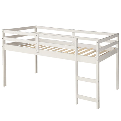 Twin Loft Bed with Desk White