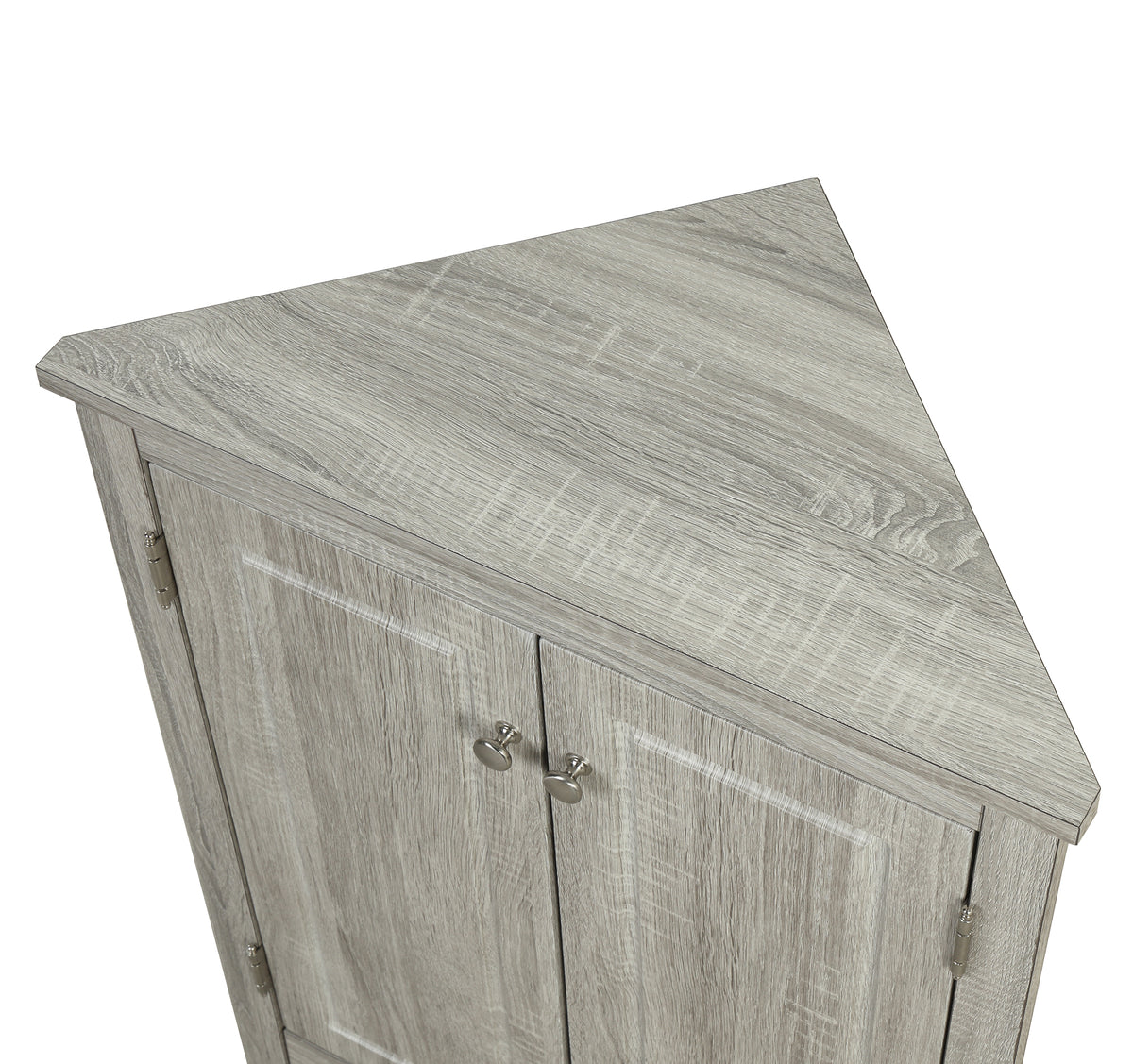 Oak Corner Bathroom Cabinet with Shelves
