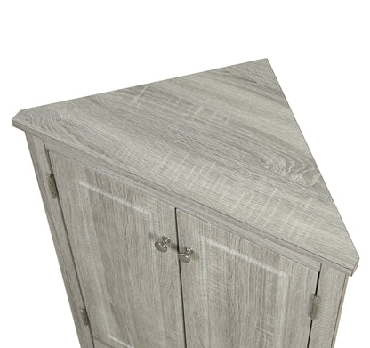 Oak Corner Bathroom Cabinet with Shelves