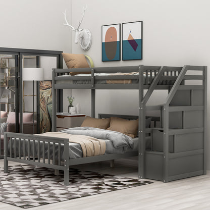 Full Loft Bunk Bed Gray
