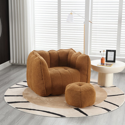 High Resilience Foam Bean Bag Sofa with Footrest