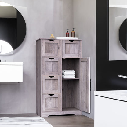 Tall Bathroom Cabinet – Grey Wood