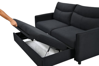 Convertible Sofa Bed with Pullout Black