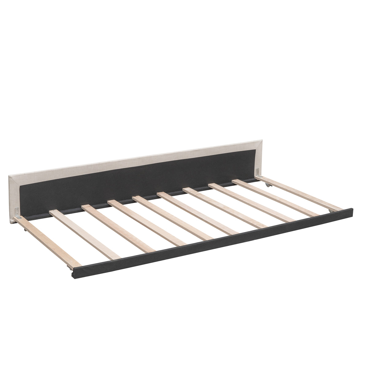Upholstered Platform Bed Queen Dark Beige