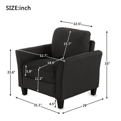 Recliner Armchair Black Finish