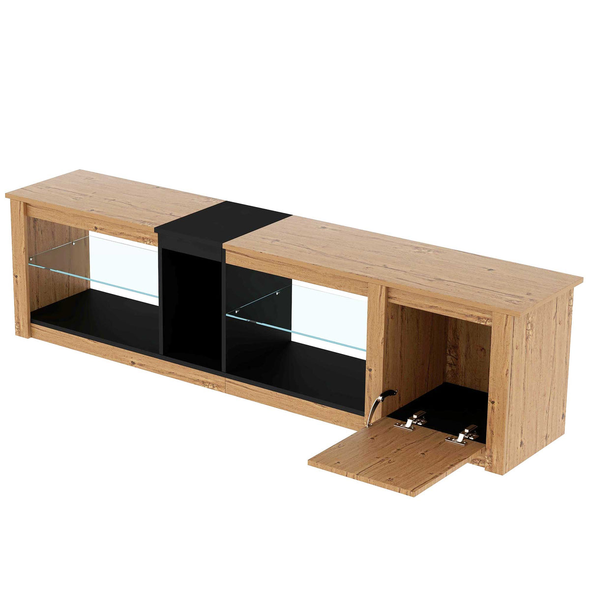 Modern LED TV Stand with Media Storage
