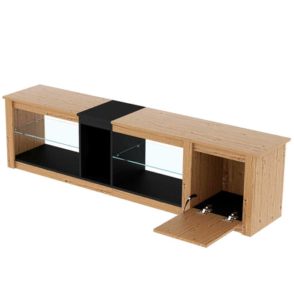 Modern LED TV Stand with Media Storage