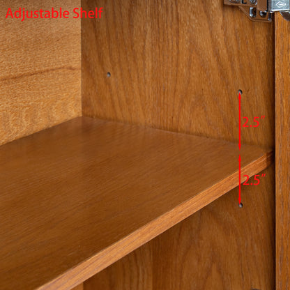 Walnut Buffet Cabinet with Storage Panels