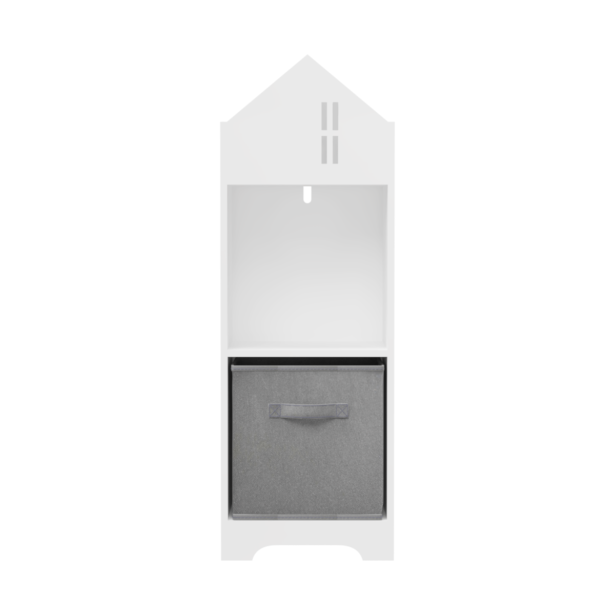 Two-Tier Storage Bookcase – White and Grey Playhouse Edition