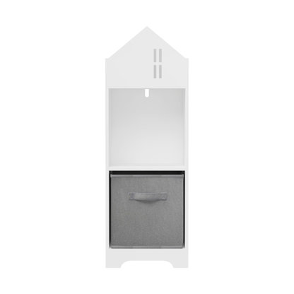 Two-Tier Storage Bookcase – White and Grey Playhouse Edition