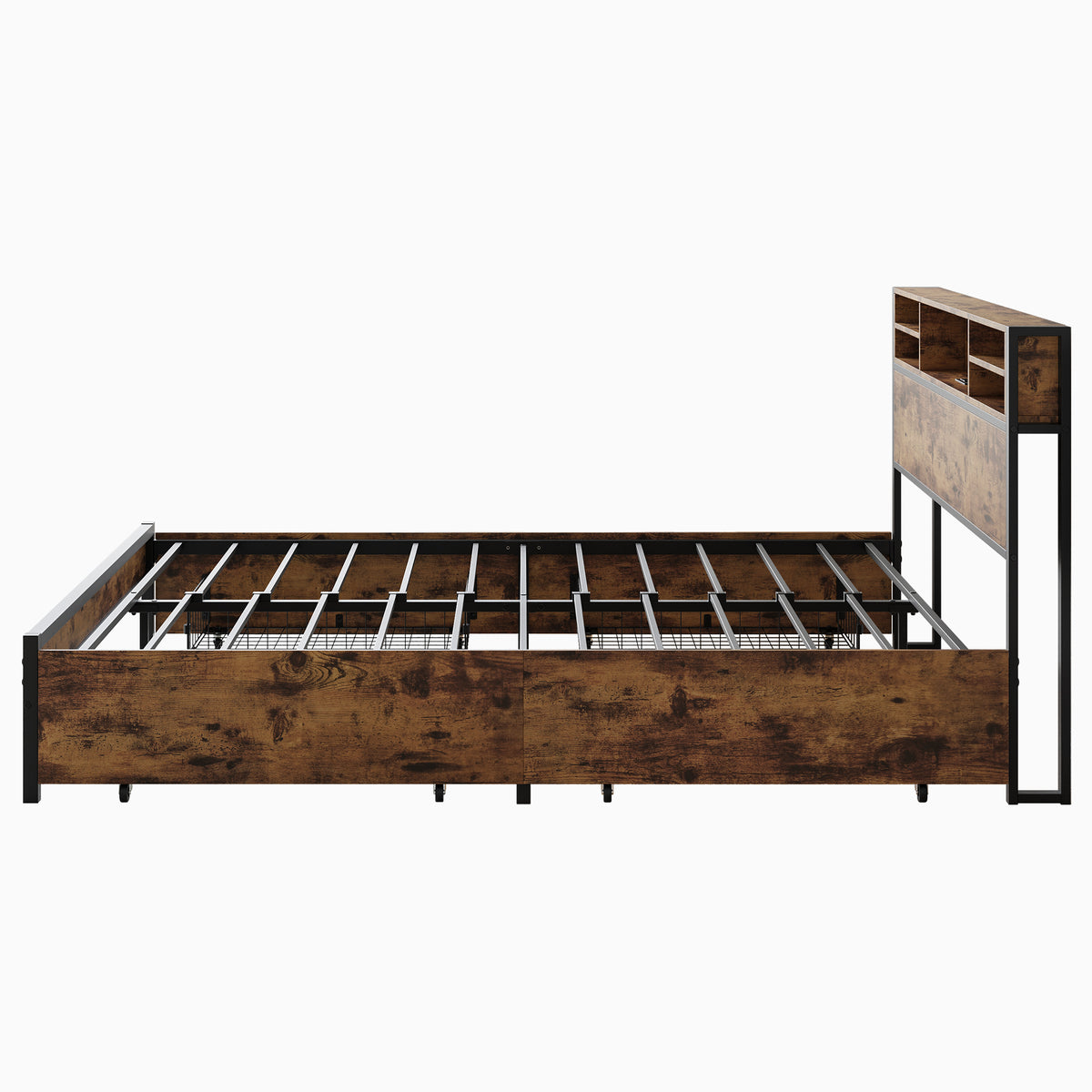 Modern Upholstered Platform Bed Gray