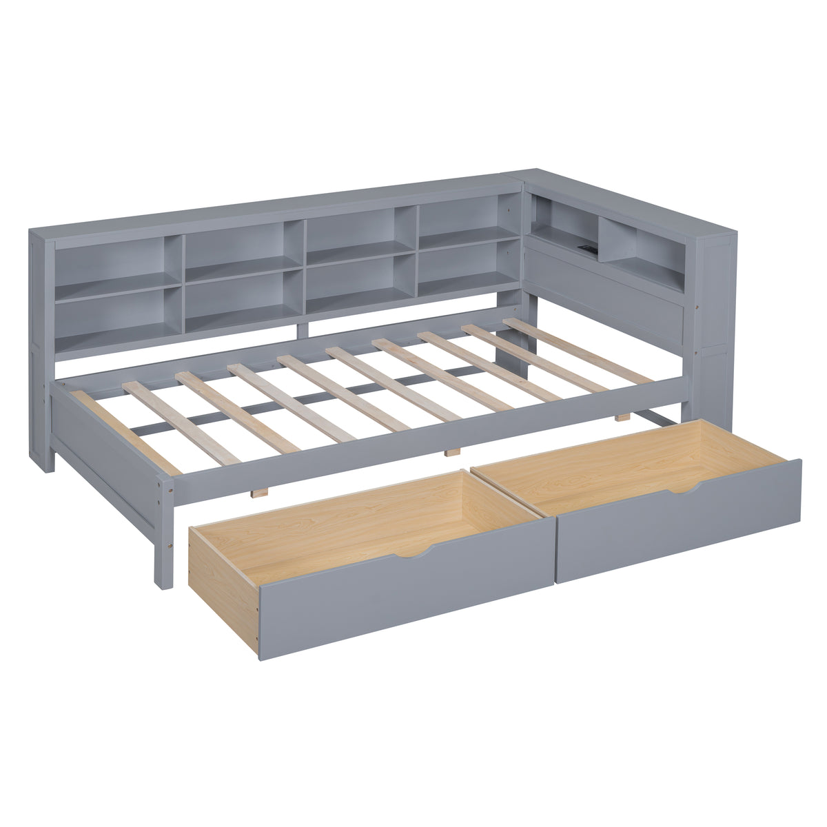 Wooden Twin Daybed Gray