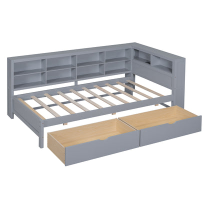Wooden Twin Daybed Gray