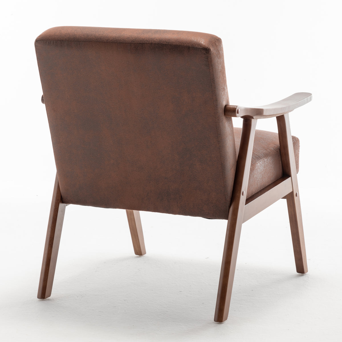 Medieval Wood Accent Chair with Thick Backrest