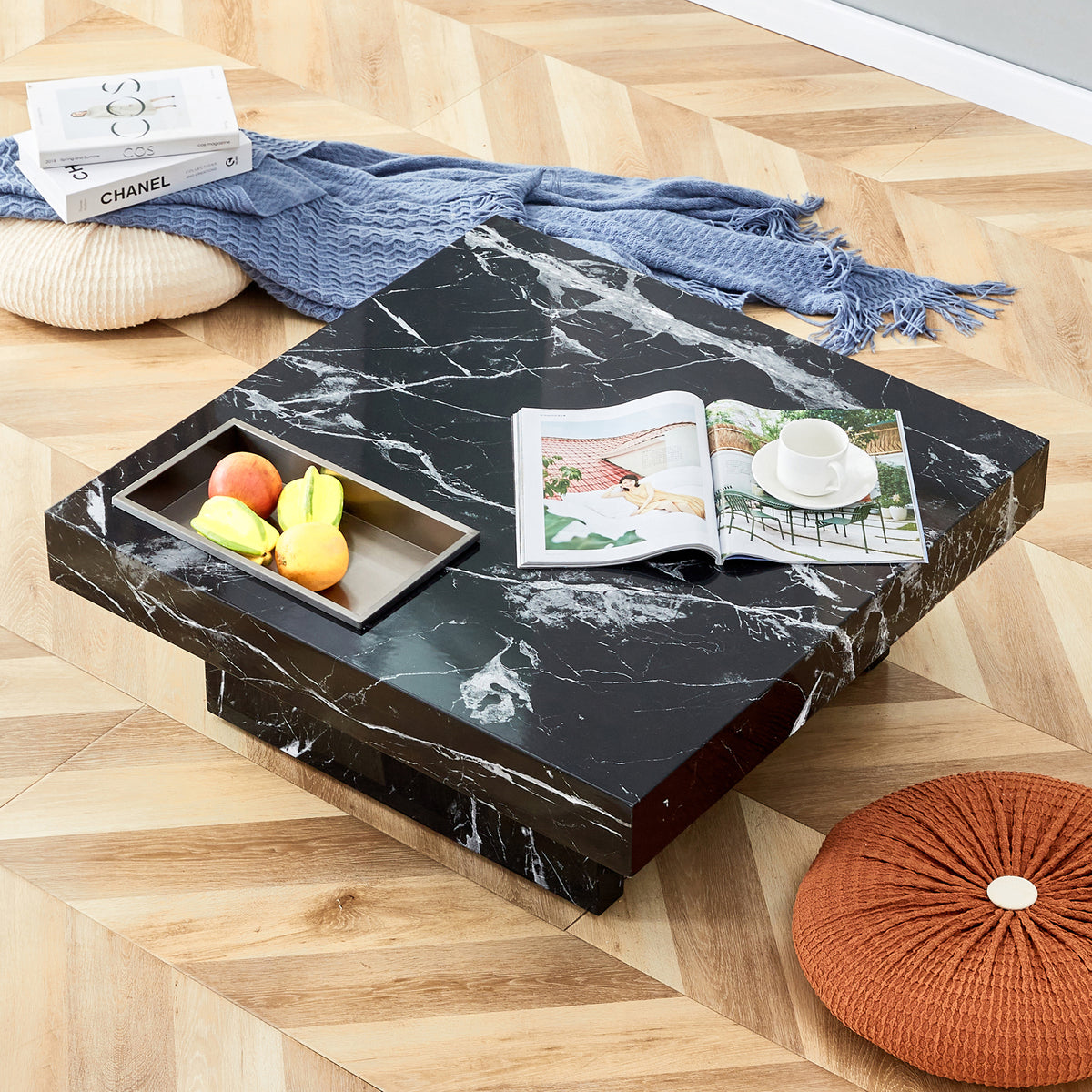 Black Pattern Modern Coffee Table