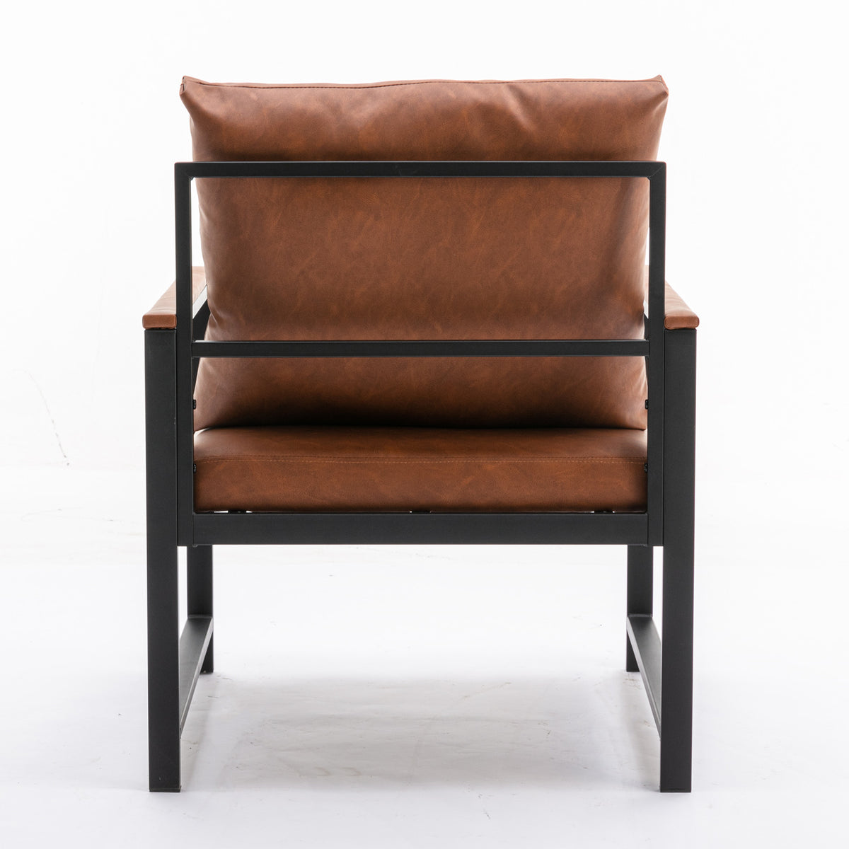 Faux Leather Accent Chair – Burnt Orange