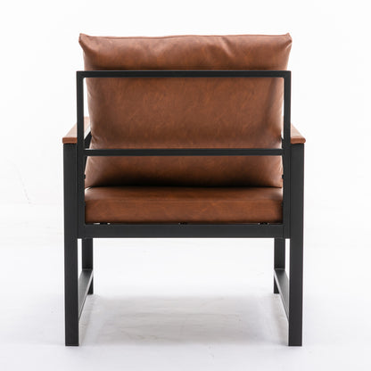 Faux Leather Accent Chair – Burnt Orange