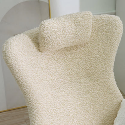 Modern Rocking Chair – Rubber Legs & Chenille Fabric