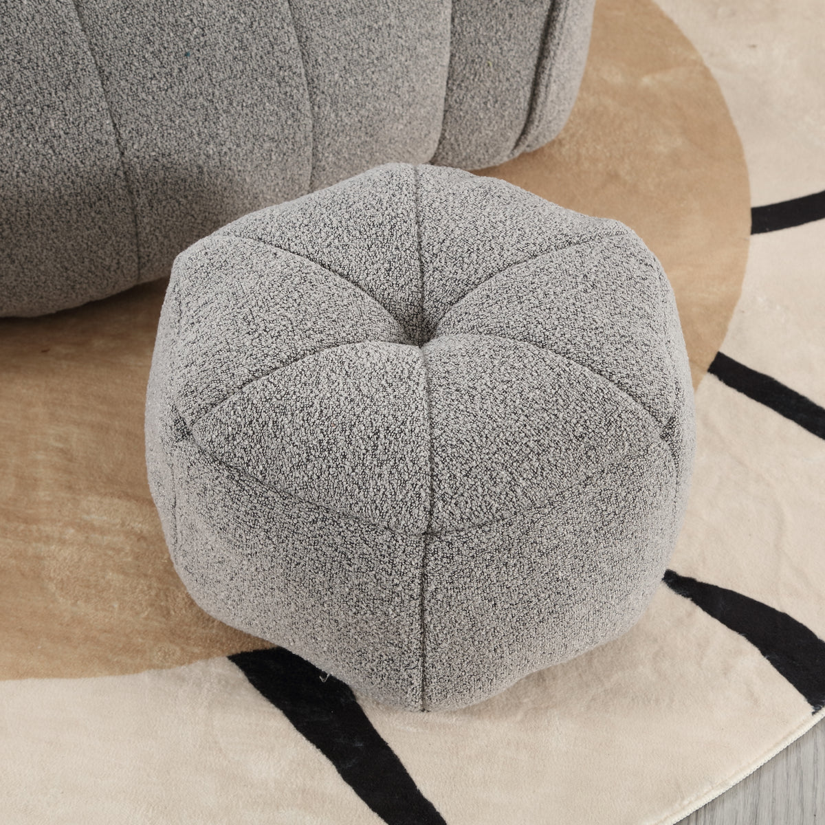 Soft Bean Bag Chair – Beige High-Resilience Foam