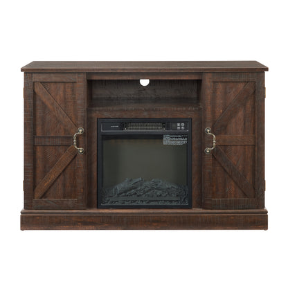 Wood Media Console TV Stand Brown
