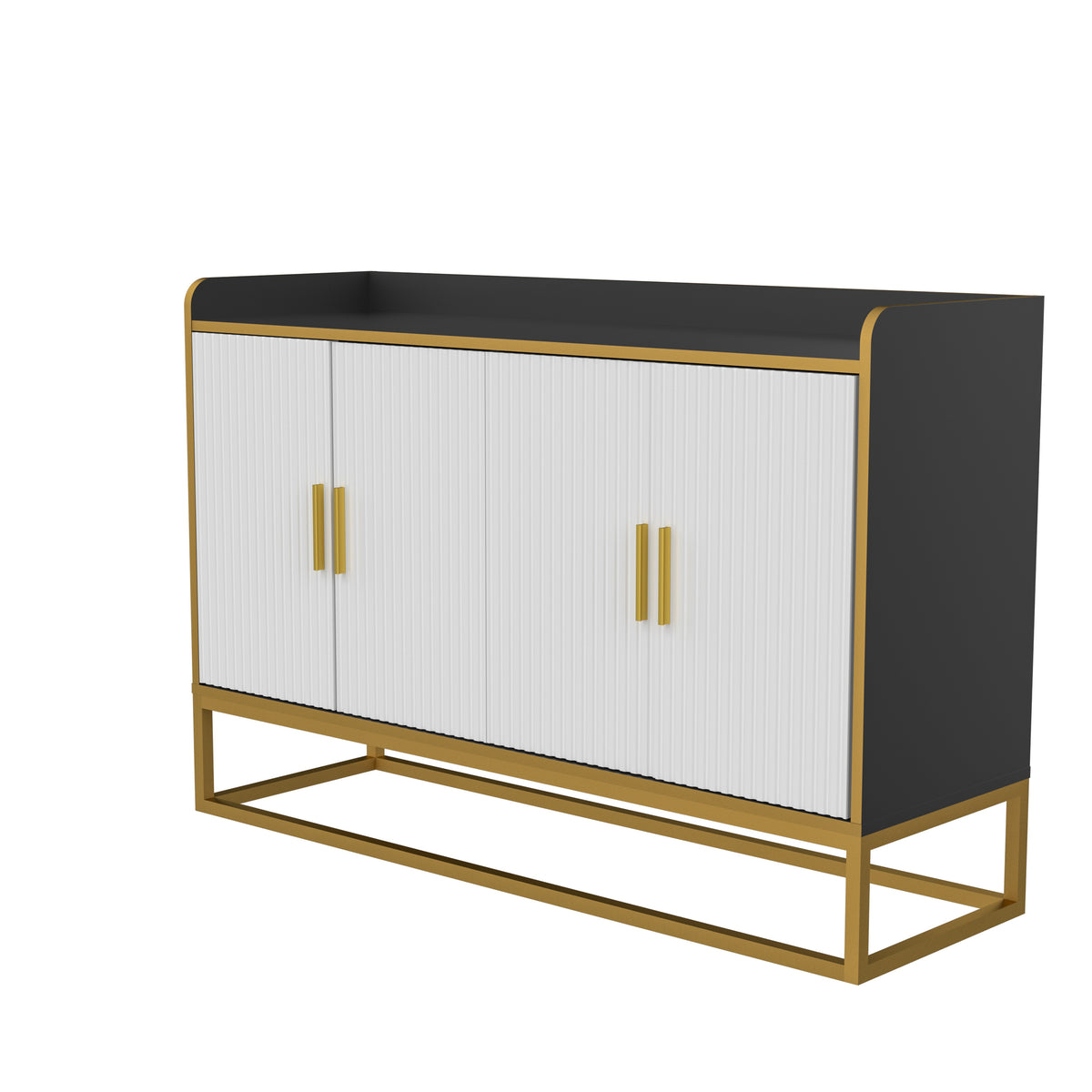 Modern Buffet Cabinet Black Gloss