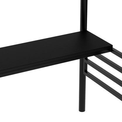 Metal Loft Bed with Desk Gray