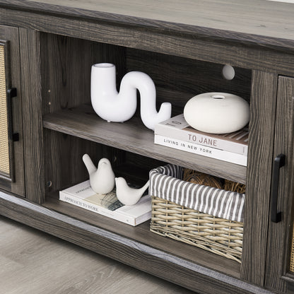 Rattan TV Stand Gray
