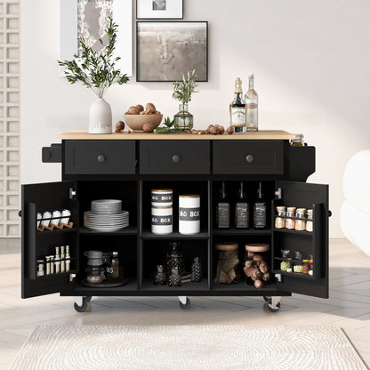 Kitchen Island Cart Black