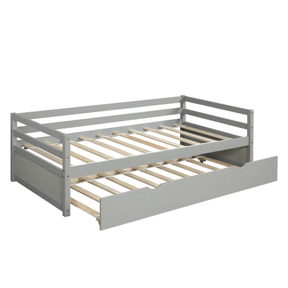 Twin Daybed with Trundle Gray