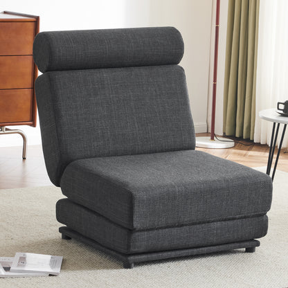 Single Sofa Bed Foldable Gray