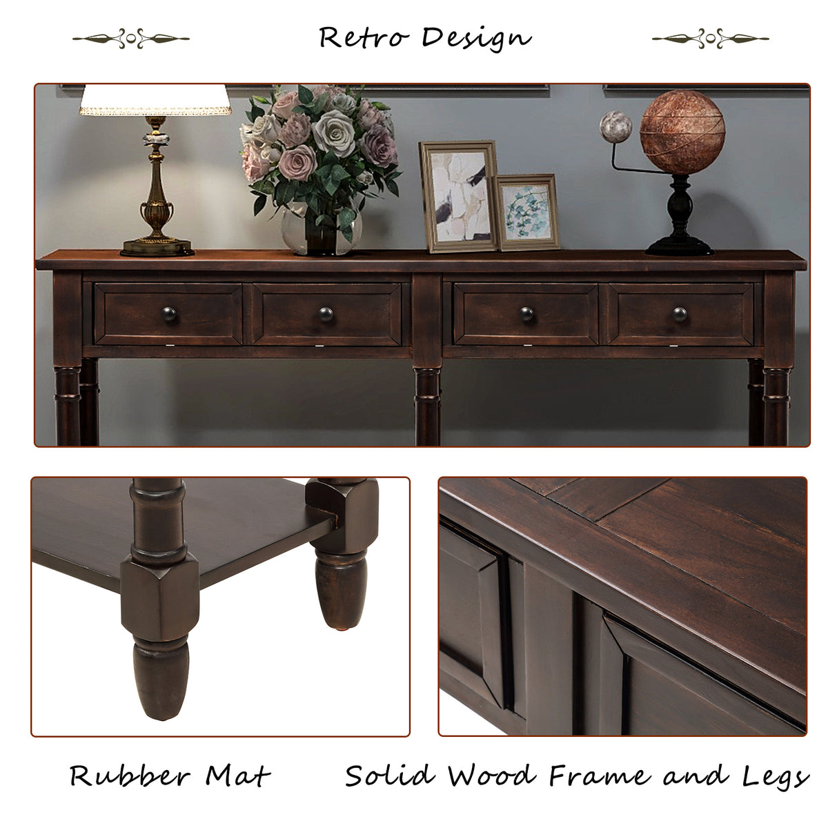 Console Table with Storage Espresso