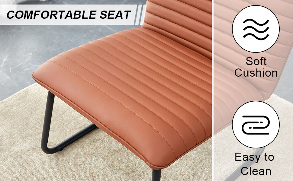 Brown Armless Lounge Chair – Black Legs