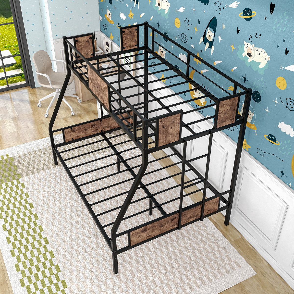 Twin over Full Metal Bunk Bed Silver