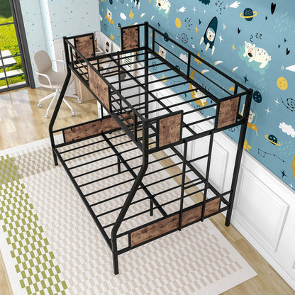 Twin over Full Metal Bunk Bed Silver