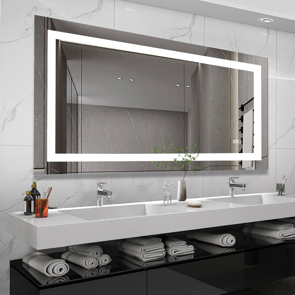 LED Bathroom Mirror 72×36 Anti-Fog