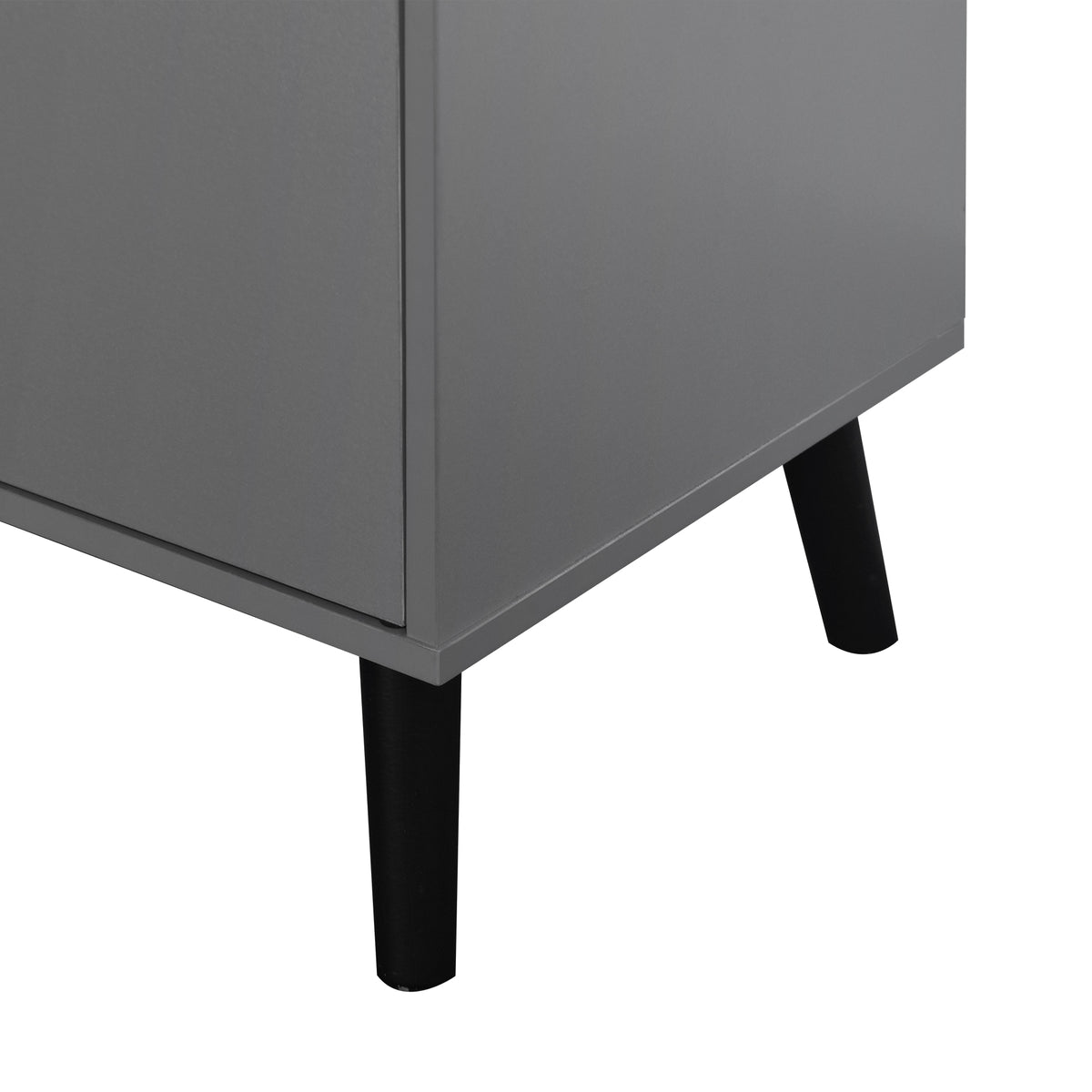 Gray Storage Cabinet with Drawers and Adjustable Shelves
