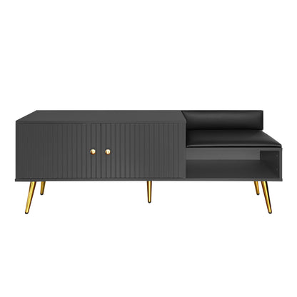 Modern Gray Shoe Storage Bench with Hidden Upholstered Seat
