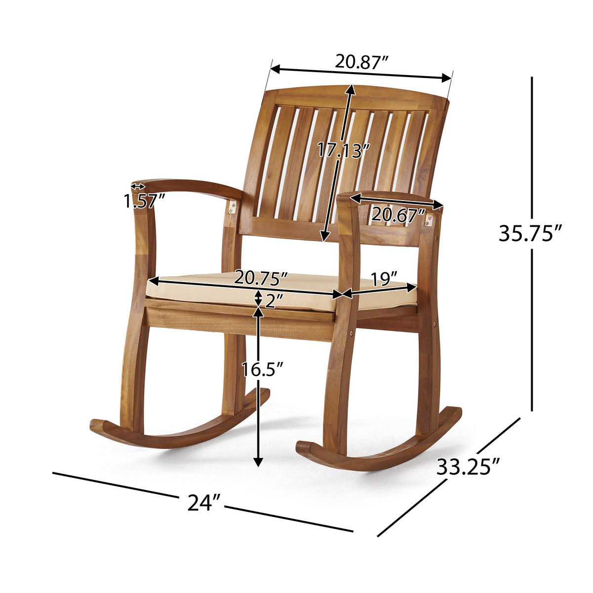 Selma Rocking Chair with Cushion