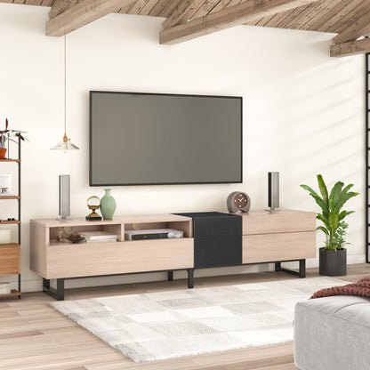 Modern 80" TV Stand with Storage Console