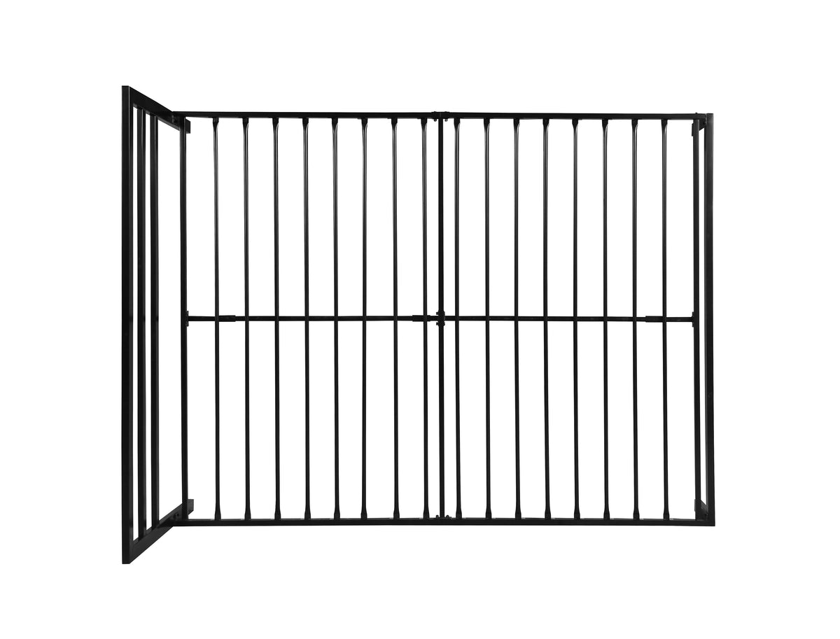 Black Metal Bed Frame with Headboard