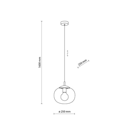 VIBE Graphite Glass Scandinavian Pendant Light